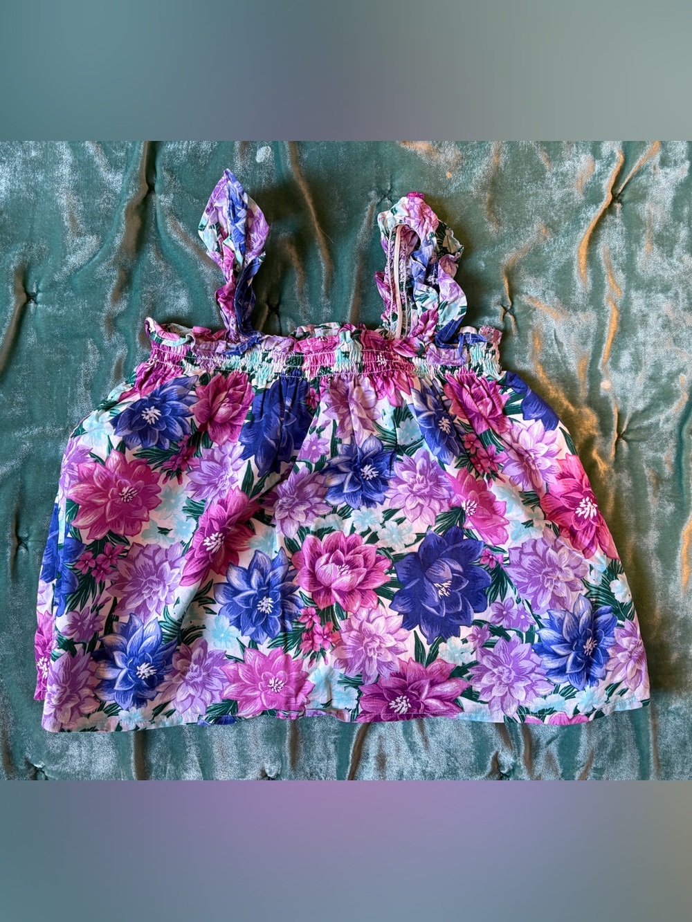 Janie and Jack Floral Smocked Tank Top